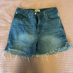 Madewell Blue Jean Shorts High-Waisted Distressed